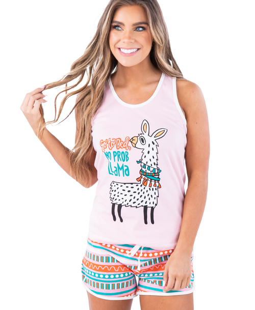 lazy one No Prob Llama Women's Tank & Short Set