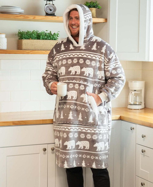 Lazy One Nordic Bear Blanket Hoodie