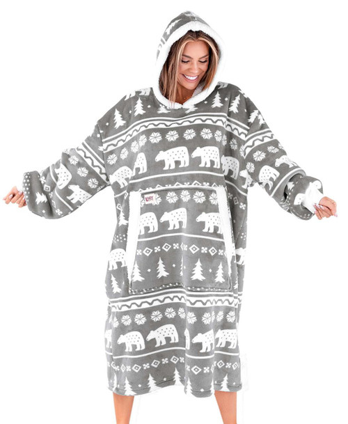 lazy one Nordic Bear Blanket Hoodie