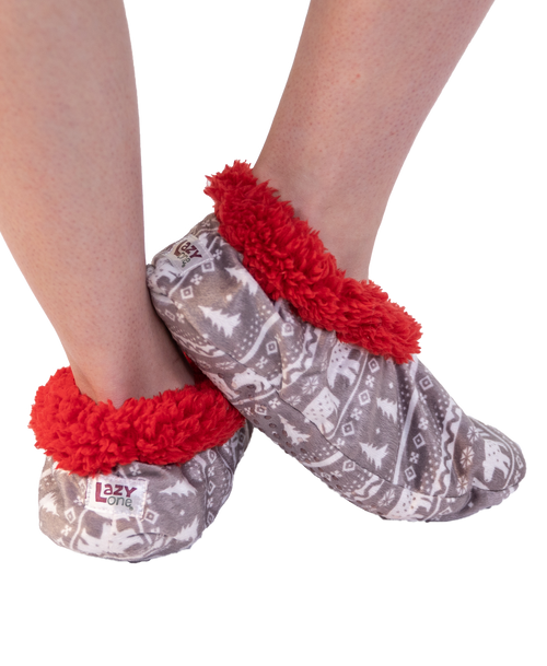 Lazy One Nordic Bear Fuzzy Feet Slipper