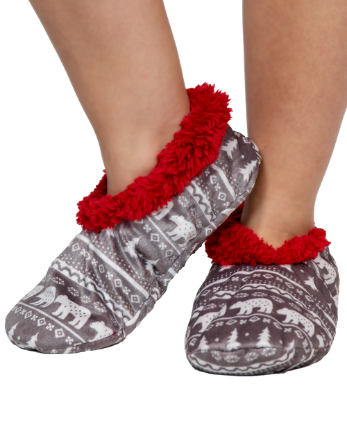 lazy one Nordic Bear Fuzzy Feet Slipper