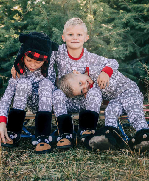Lazy One Nordic Bear Kid's Long Sleeve PJ's