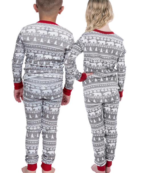 Lazy One Nordic Bear Kid's Long Sleeve PJ's