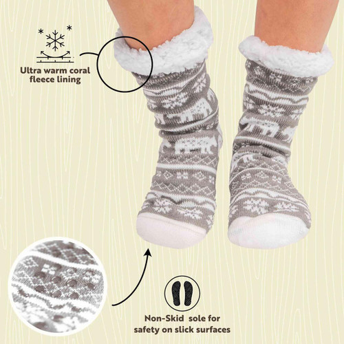 Lazy One Nordic Bear Plush Sock