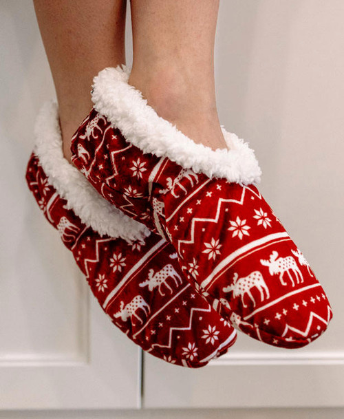 Lazy One Nordic Moose Fuzzy Feet Slipper