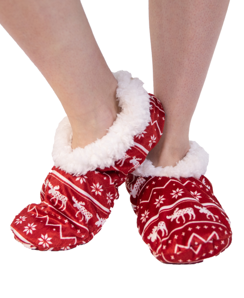 lazy one Nordic Moose Fuzzy Feet Slipper