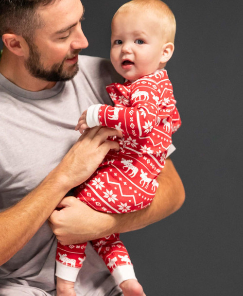 Lazy One Nordic Moose | Infant Union Suit