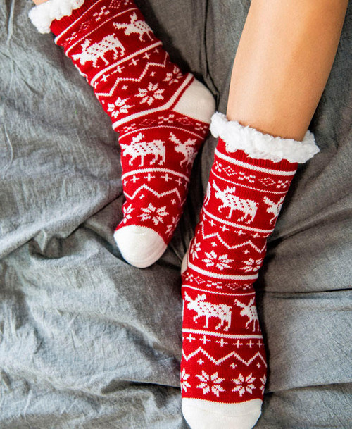 Lazy One Nordic Moose Plush Sock