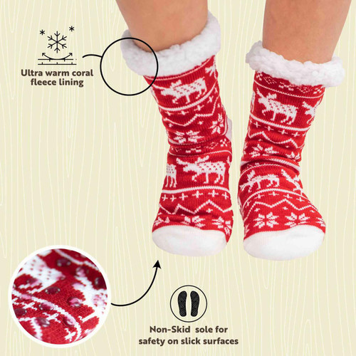 Lazy One Nordic Moose Plush Sock