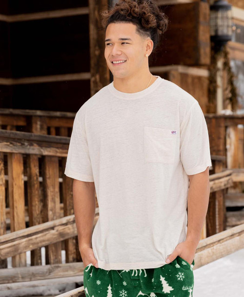 Lazy One Oatmeal Men's PJ Pocket Tee