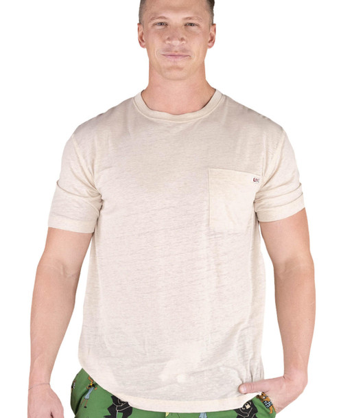 lazy one Oatmeal Men's PJ Pocket Tee