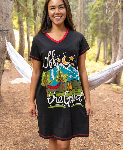 Lazy One Off The Grid Women's V-neck Nightshirt