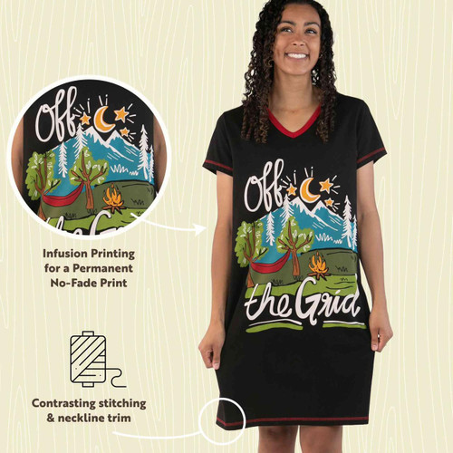 Lazy One Off The Grid Women's V-neck Nightshirt