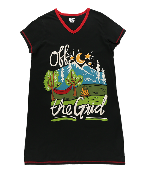 Lazy One Off The Grid Women's V-neck Nightshirt