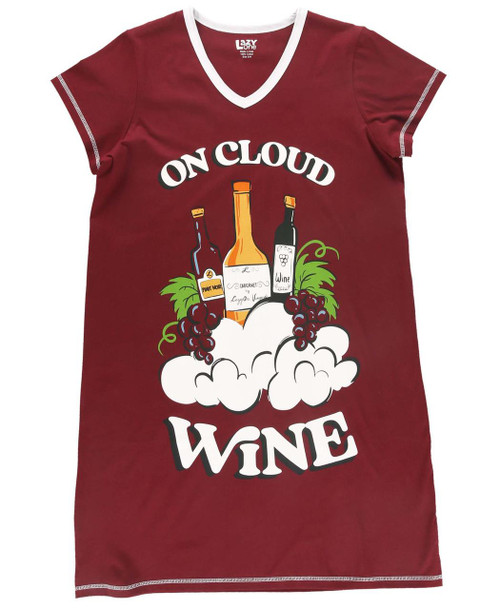 Lazy One On Cloud Wine Women's V-Neck Nightshirt