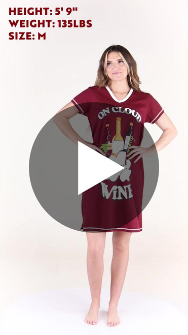 Lazy One On Cloud Wine Women's V-Neck Nightshirt