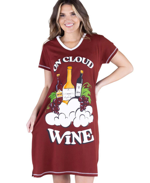 lazy one On Cloud Wine Women's V-Neck Nightshirt