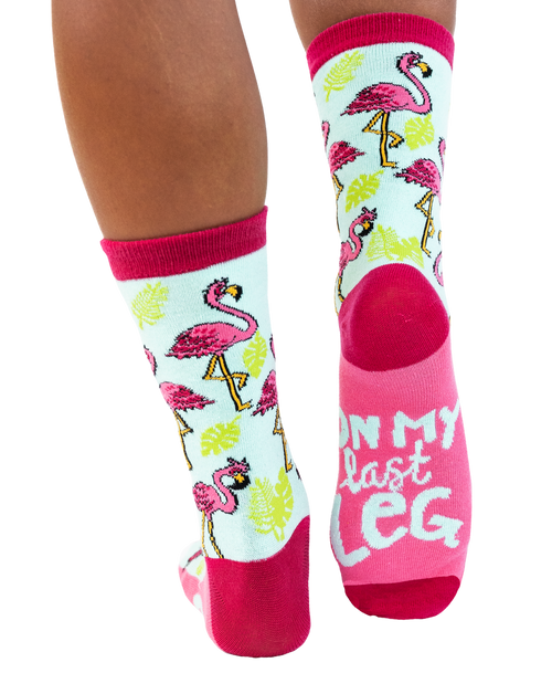 lazy one On My Last Leg Flamingo Crew Sock