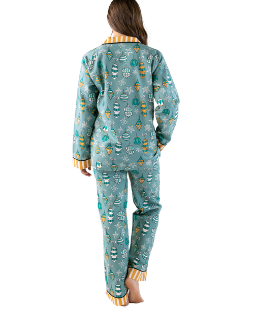Lazy One Ornament Women's Button Down Pajama Set