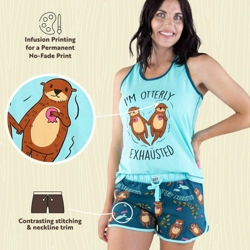 Lazy One Otterly Exhausted Women's Tank & Short Set