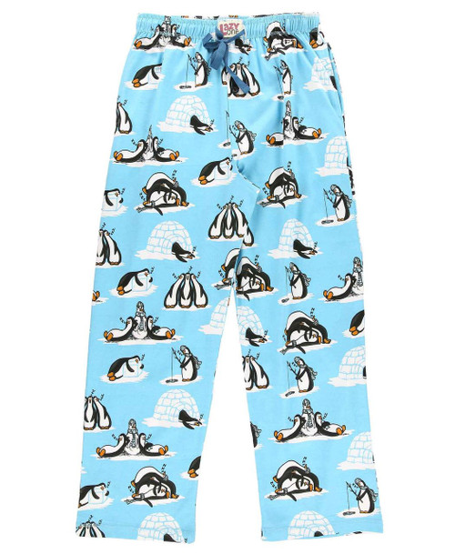 lazy one Out Cold Blue Penguin Men's PJ Pant