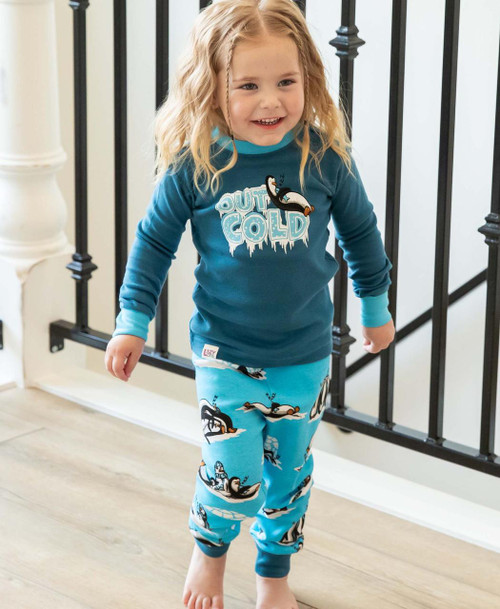 Lazy One Out Cold Penguin Kid's Long Sleeve PJ's