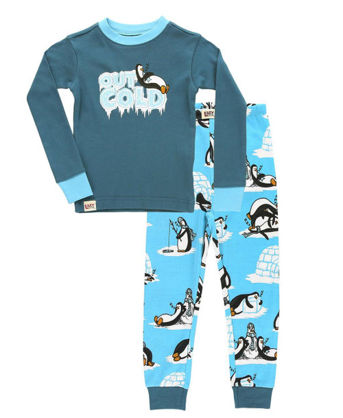 lazy one Out Cold Penguin Kid's Long Sleeve PJ's