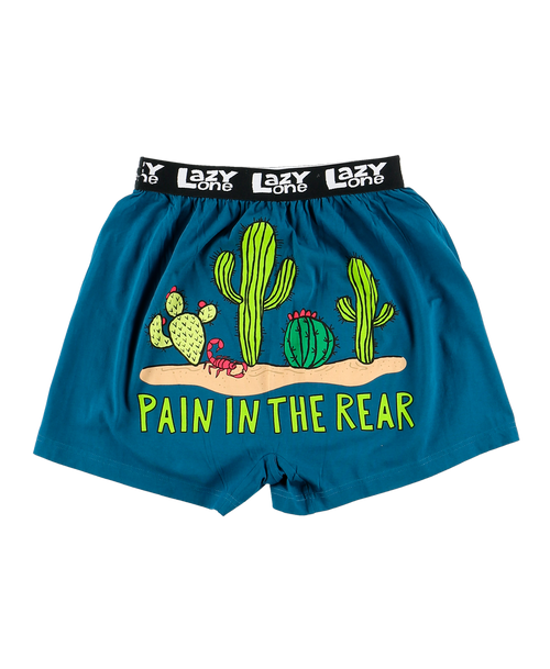 Lazy One Pain In The Rear Men's Cactus Funny Boxer
