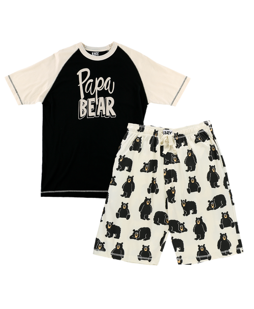 Lazy One Papa Bear Men's Pajama Short Set