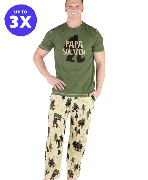 lazy one Papa Squatch Men's PJ Set