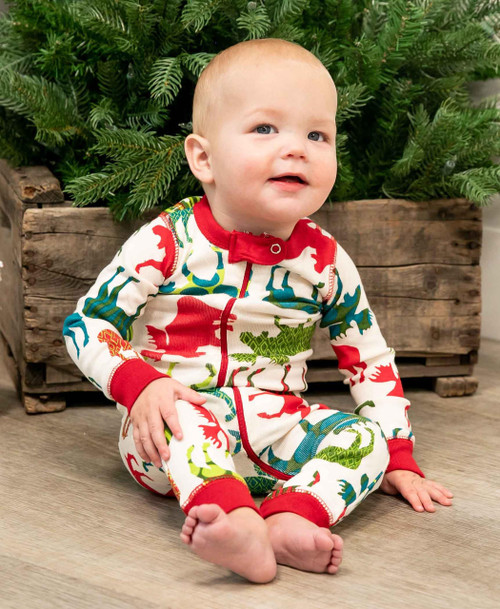 Lazy One Pattern Moose Infant Union Suit