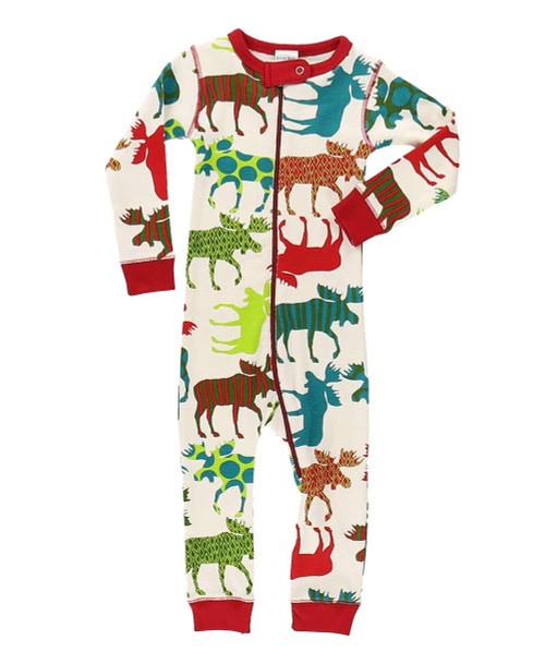 Lazy One Pattern Moose Infant Union Suit