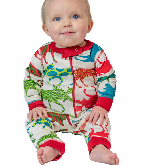 lazy one Pattern Moose Infant Union Suit
