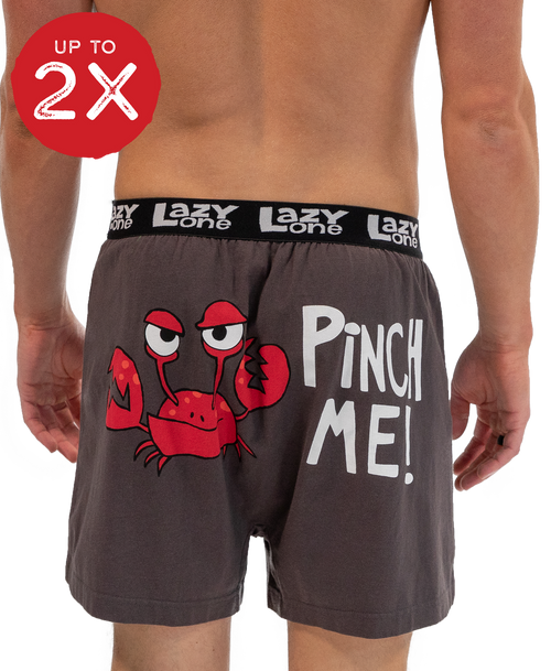 lazy one Pinch Me Men's Crab Funny Boxer