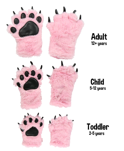 Lazy One Pink Bear Kid And Adult Paw Mitt