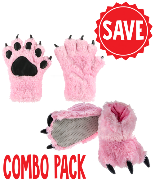 lazy one Pink Bear Paw Set