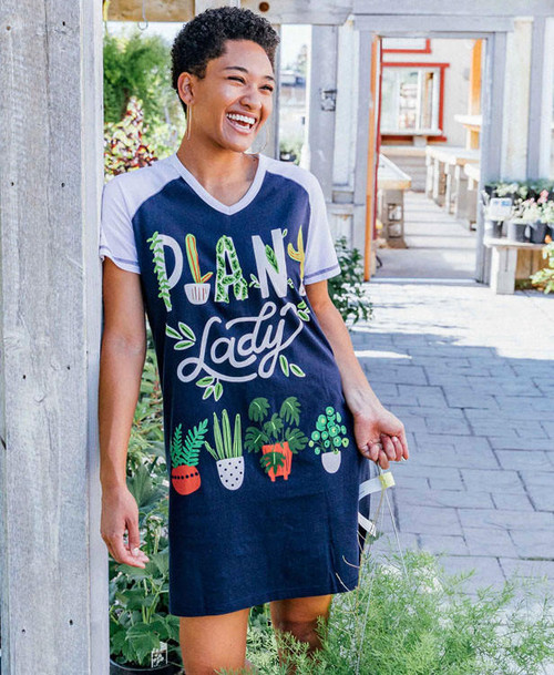 Lazy One Plant Lady Women's V-Neck Nightshirt
