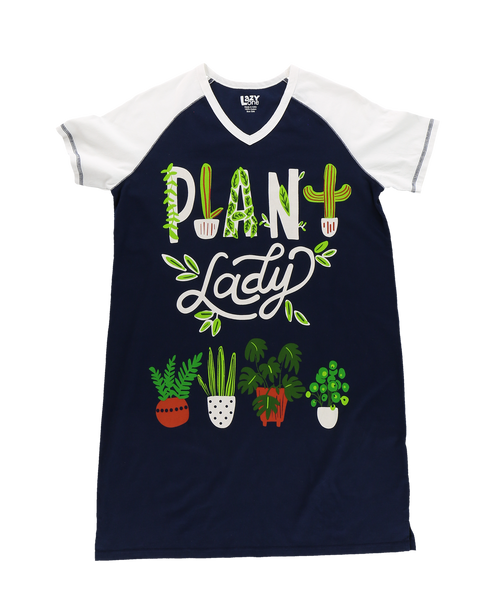 Lazy One Plant Lady Women's V-Neck Nightshirt