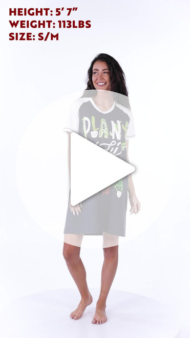 Lazy One Plant Lady Women's V-Neck Nightshirt