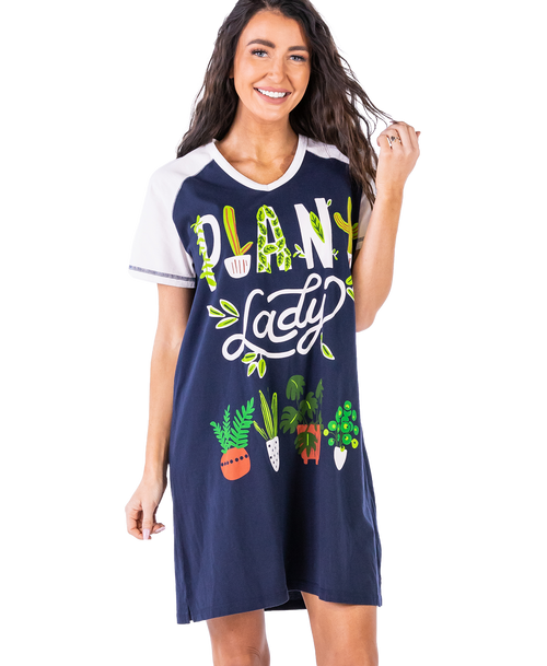lazy one Plant Lady Women's V-Neck Nightshirt