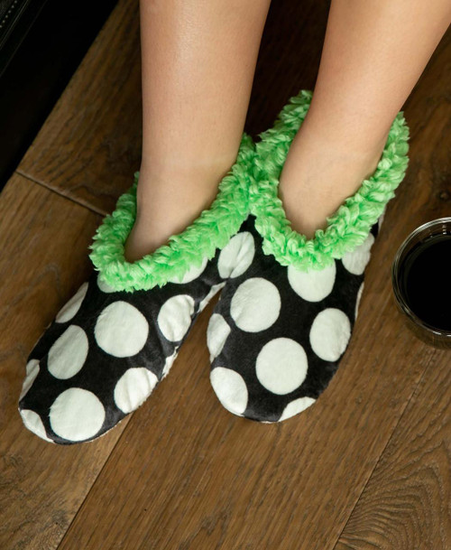Lazy One Polka Dot Fuzzy Feet Slipper