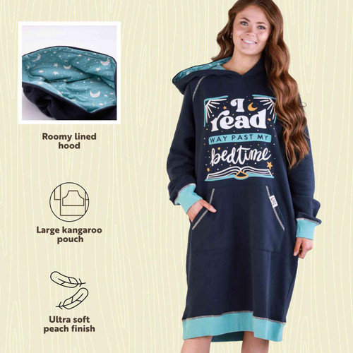 Lazy One Read Past My Bedtime Sleep Hoodie
