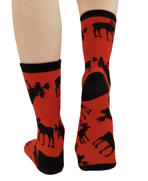 Lazy One Red Classic Moose Crew Sock