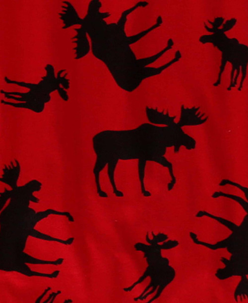 Lazy One Red Classic Moose Kid's Long Sleeve PJ's