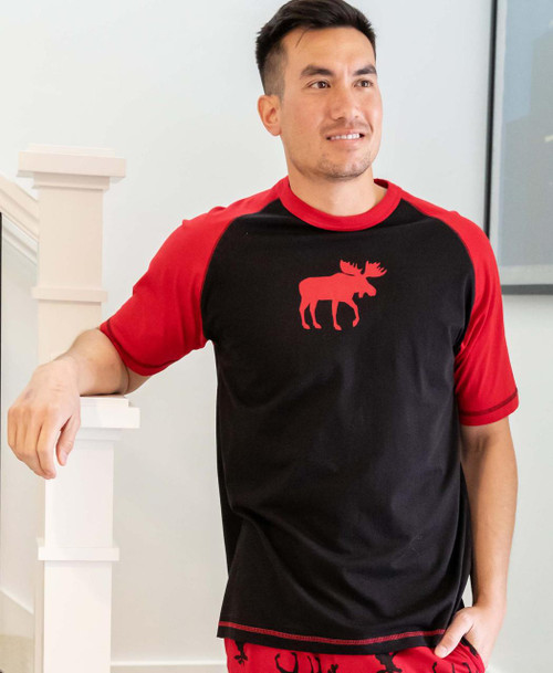 Lazy One Red Classic Moose Men's PJ Tee