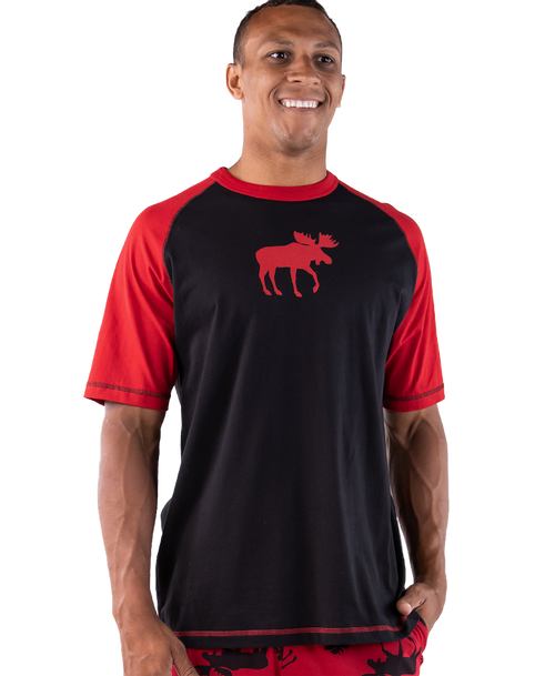 lazy one Red Classic Moose Men's PJ Tee