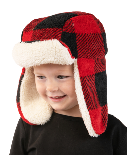 Lazy One Red Plaid Bomber Cap