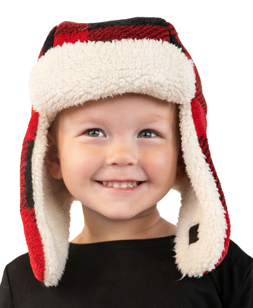 lazy one Red Plaid Bomber Cap