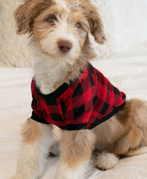 Lazy One Red Plaid Dog Shirt
