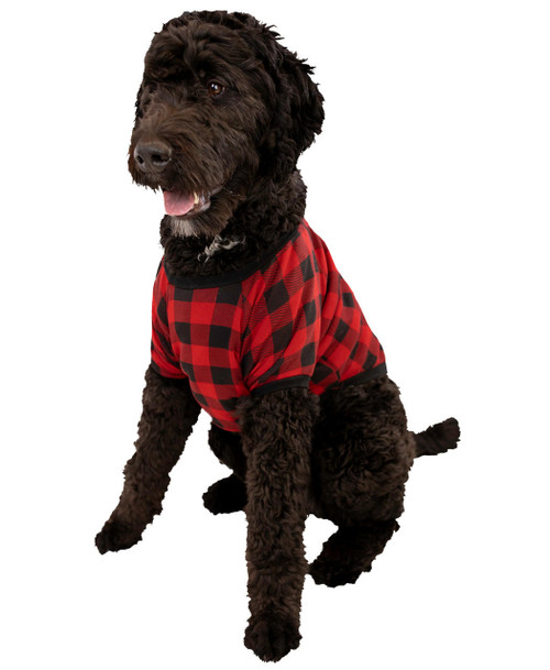 Lazy One Red Plaid Dog Shirt